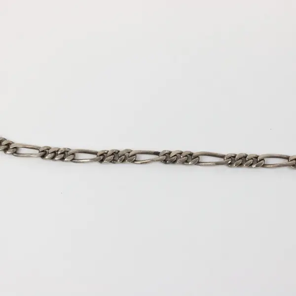 Sterling Silver Figaro Chain Necklace 925 Mexico Clasp Unbranded