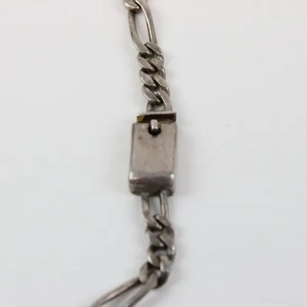 Sterling Silver Figaro Chain Necklace 925 Mexico Clasp Unbranded