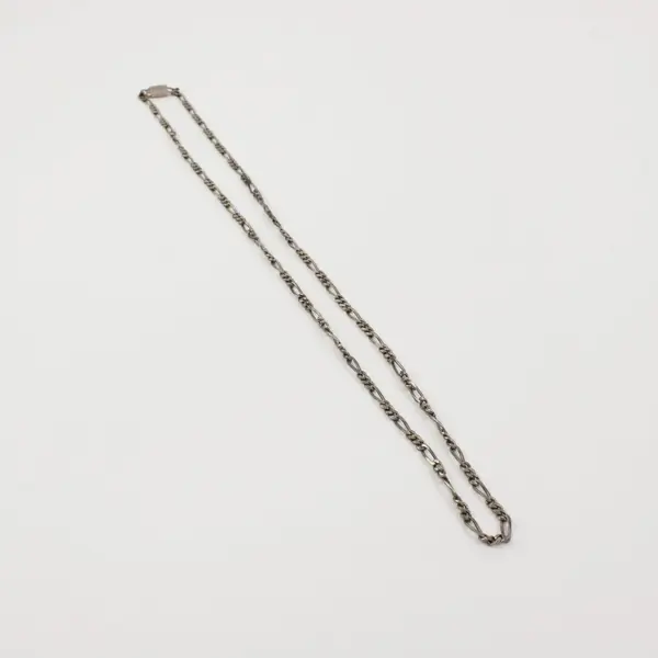 Sterling Silver Figaro Chain Necklace 925 Mexico Clasp Unbranded
