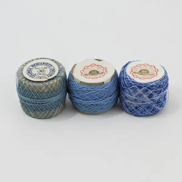Lot of 8 Mercerized Crochet Thread Balls, Color Mix, Columbia J&P Coats Clark's