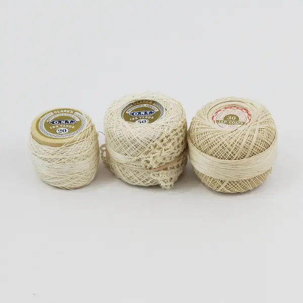 Lot of 8 Mercerized Crochet Thread Balls, Color Mix, Columbia J&P Coats Clark's