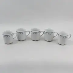 Lot of 5 Corelle Corning Normandie Coffee Cups