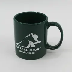 Elk Lake Resort Bend Oregon Green Ceramic Coffee Mug