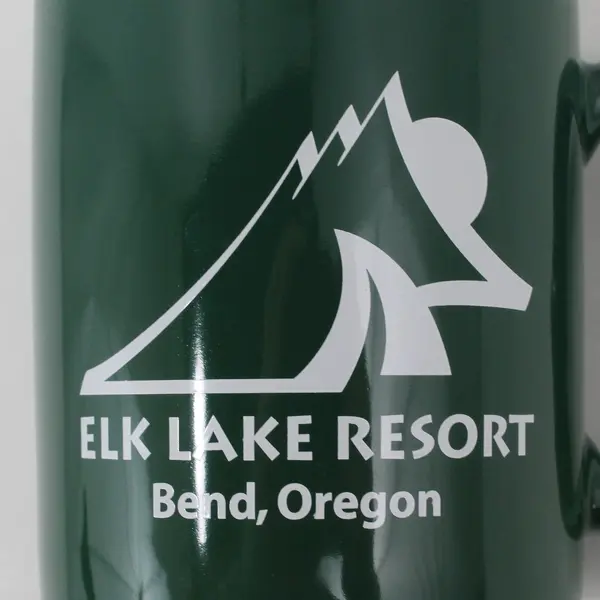 Elk Lake Resort Bend Oregon Green Ceramic Coffee Mug