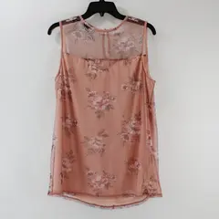 Apt. 9 Women's XL Pink Floral Mesh Sleeveless Top