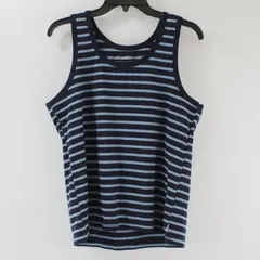 Eddie Bauer Women's Blue Striped Cotton Blend Tank Top TXL