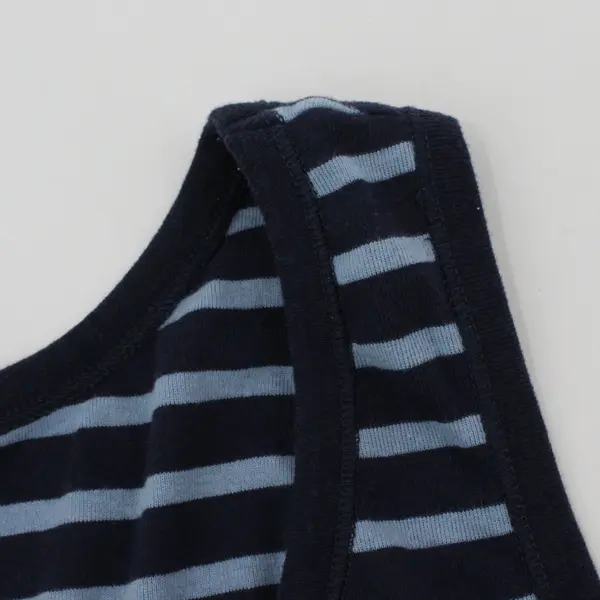 Eddie Bauer Women's Blue Striped Cotton Blend Tank Top TXL