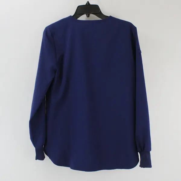 Scrubstar WM44J410C Women's XS Indigo Long Sleeve Button-Front Shirt