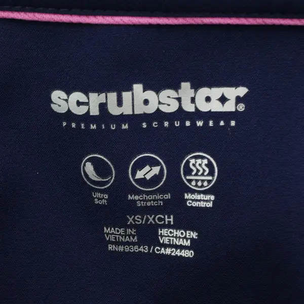 Scrubstar WM44J410C Women's XS Indigo Long Sleeve Button-Front Shirt