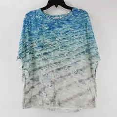 Misslook Women's Ocean Print Short Sleeve Top 2XL