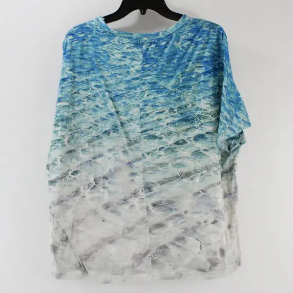 Misslook Women's Ocean Print Short Sleeve Top 2XL