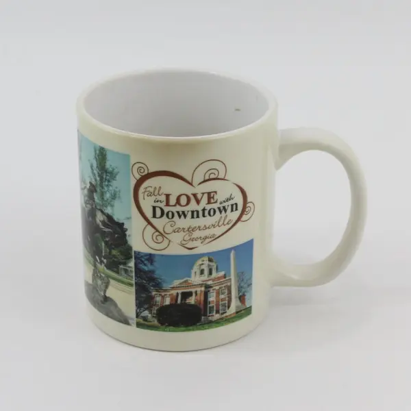 M Ware Cartersville Georgia Souvenir Ceramic Coffee Mug FLAWED