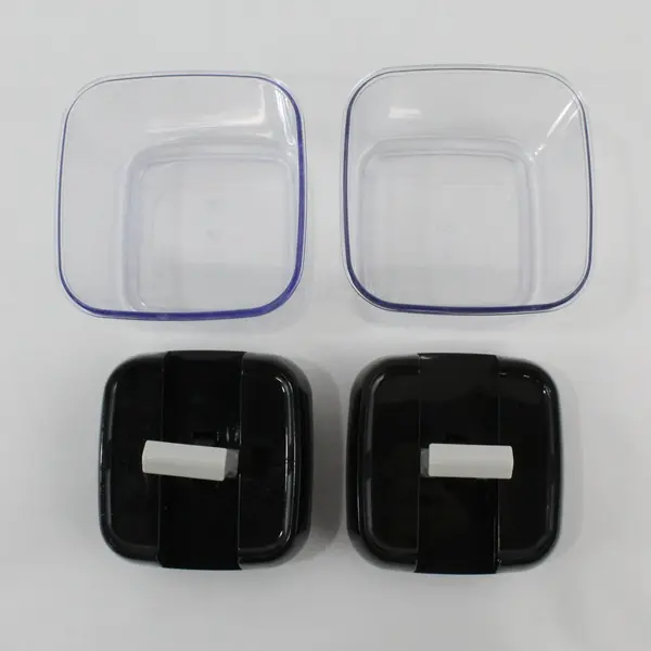 Lot of 2 Food Storage Containers 4 x 4 x 4 Inch