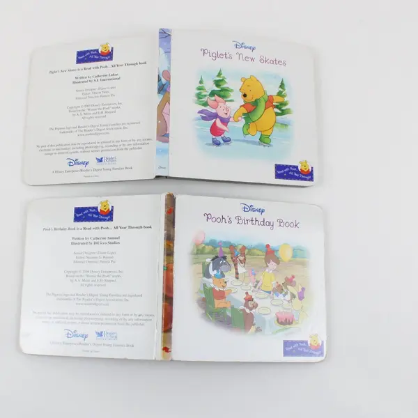 Lot of 2 Disney Read With Pooh Pooh's Birthday Book Piglet's New Skates 2004/05