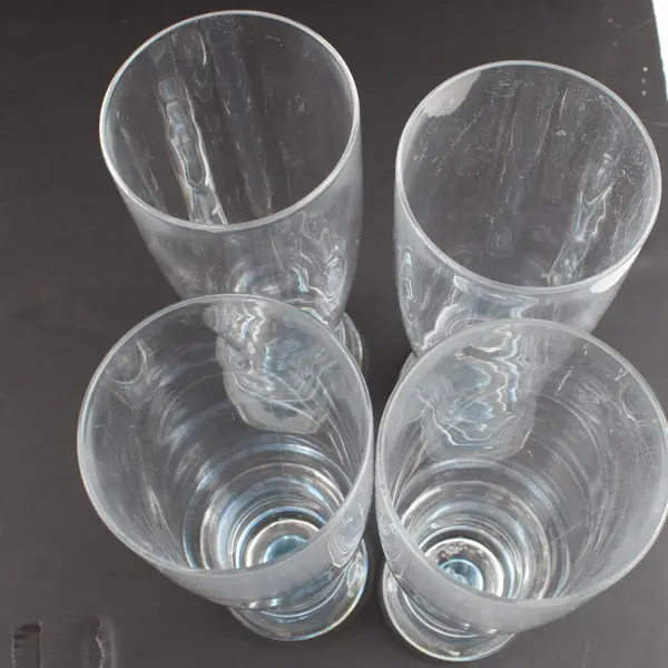 Set of 4 Clear Glass Pilsner Beer Glasses 8.5in Tall