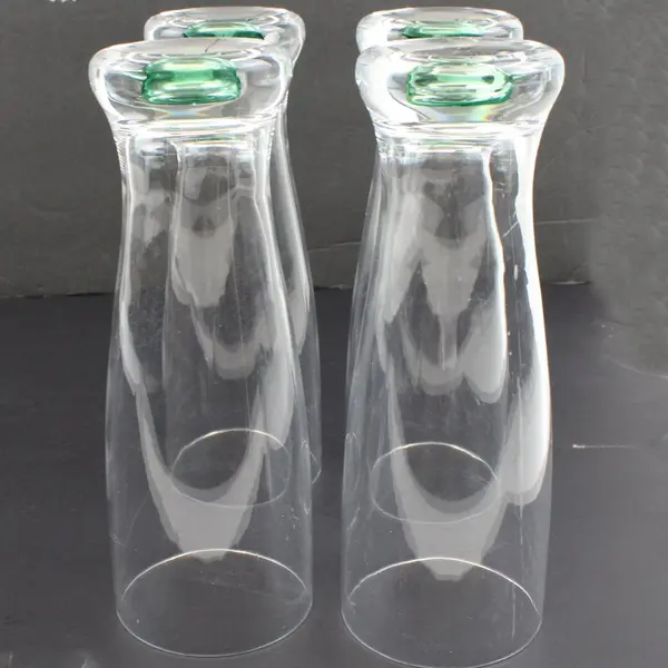 Set of 4 Clear Glass Pilsner Beer Glasses 8.5in Used
