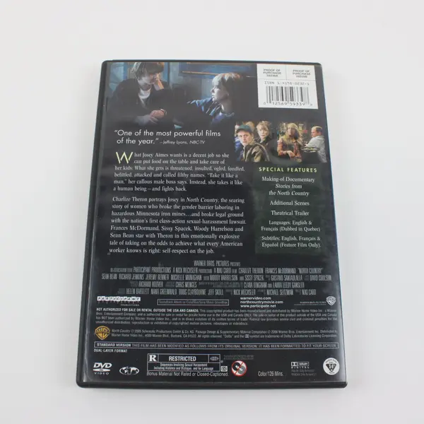 North Country DVD 2005 Warner Home Video 59339 Charlize Theron Drama