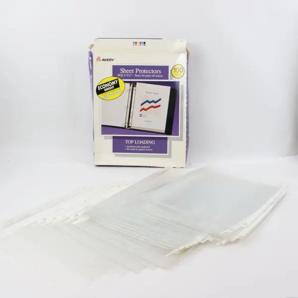 Avery 74136 Semi-Clear Sheet Protectors 100 Pack Open Box