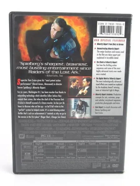 Minority Report 2-Disc DVD Set 2002, #90131 Tom Cruise, Steven Spielberg
