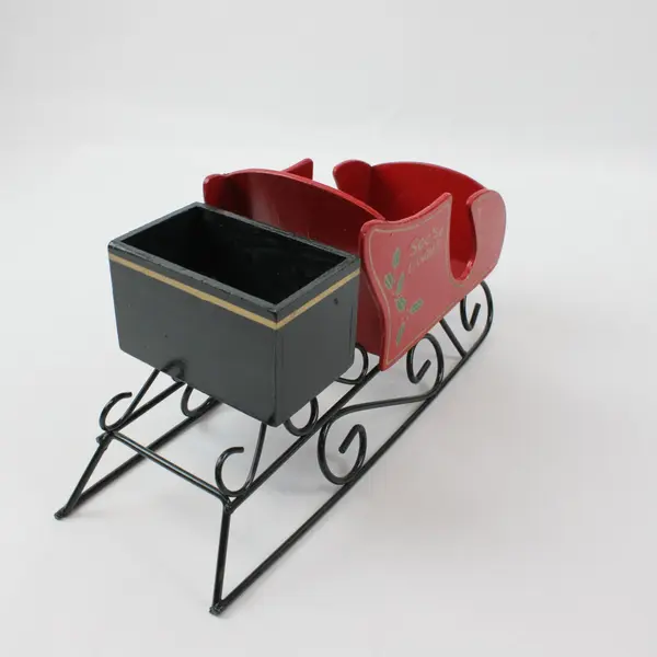 See's Candies Christmas Red Wooden Sleigh Display Collectible