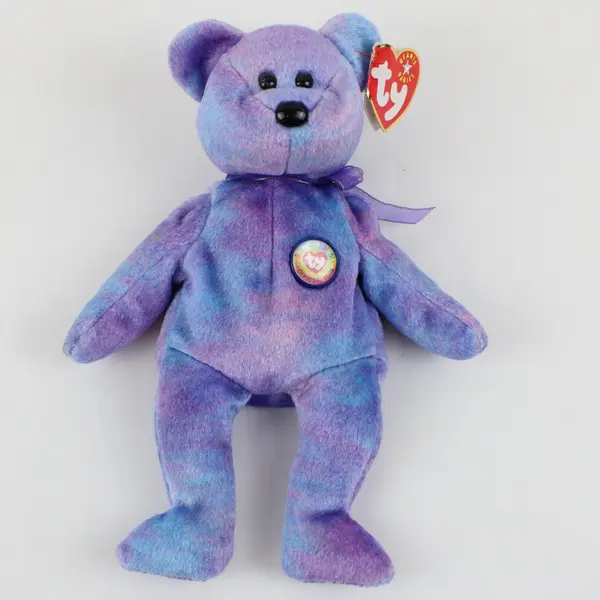 Ty Beanie Babies Clubby IV 2001 Blue/Purple Tie-Dye Bear With Tag Plush Toy
