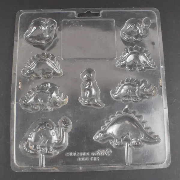 Lot of 4 Wilton Plastic Candy Molds MPN 2114-8888 Dino Halloween Apple