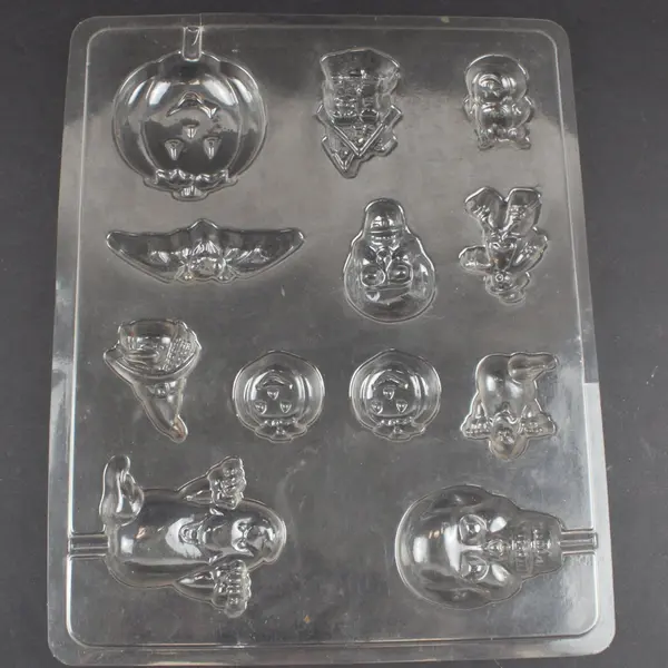 Lot of 4 Wilton Plastic Candy Molds MPN 2114-8888 Dino Halloween Apple