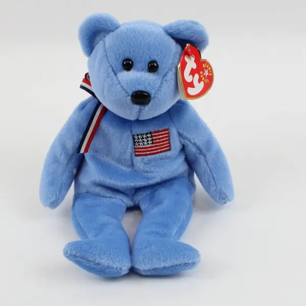 TY Beanie Babies America 2001 American Red Cross Blue Bear Plush Tag