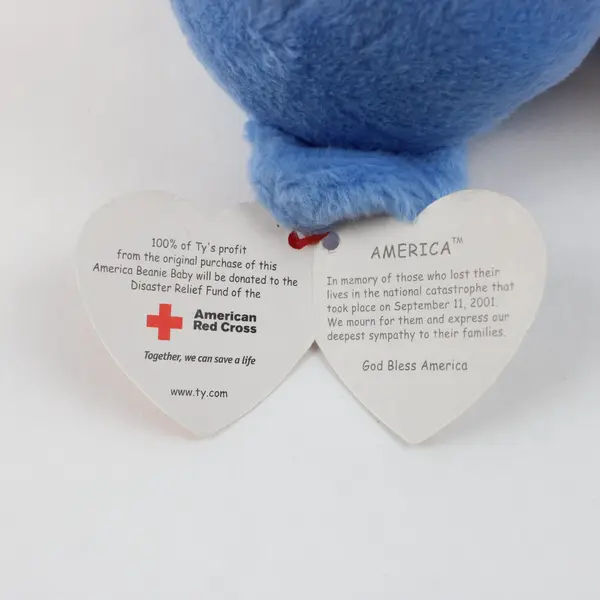 TY Beanie Babies America 2001 American Red Cross Blue Bear Plush Tag
