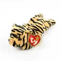 TY Beanie Babies Stripes 1995 Orange/Black Tiger With Tag Plush Toy
