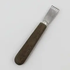Vintage Stainless Steel Lemon Zester Wooden Handle Citrus Grater