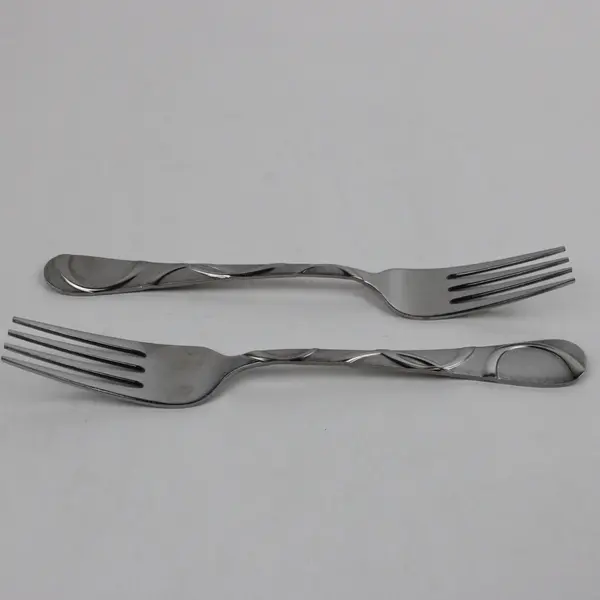 Lot of 2 Pfaltzgraff Garland Frost Pattern Dinner Forks 8" Long Good