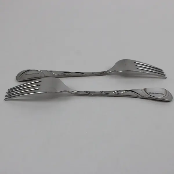 Lot of 2 Pfaltzgraff Garland Frost Pattern Dinner Forks 8" Long Good