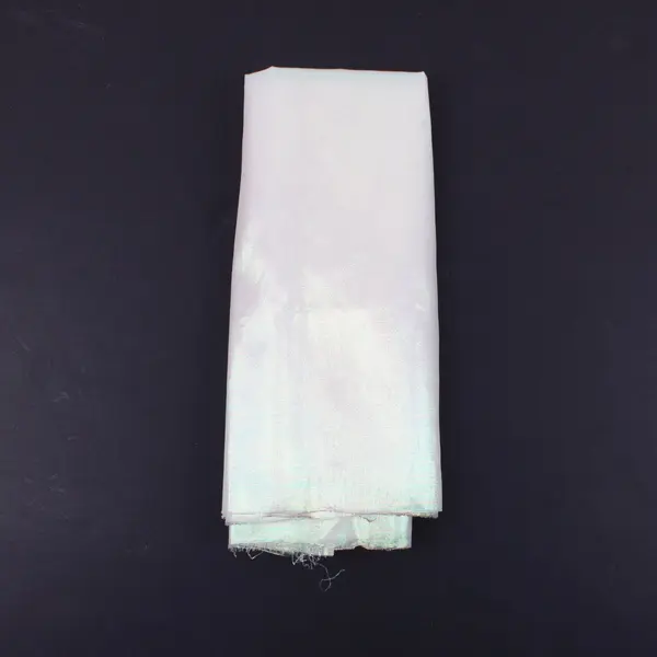 White Iridescent Sheer Organza Fabric Pearlized Metallic Shimmer