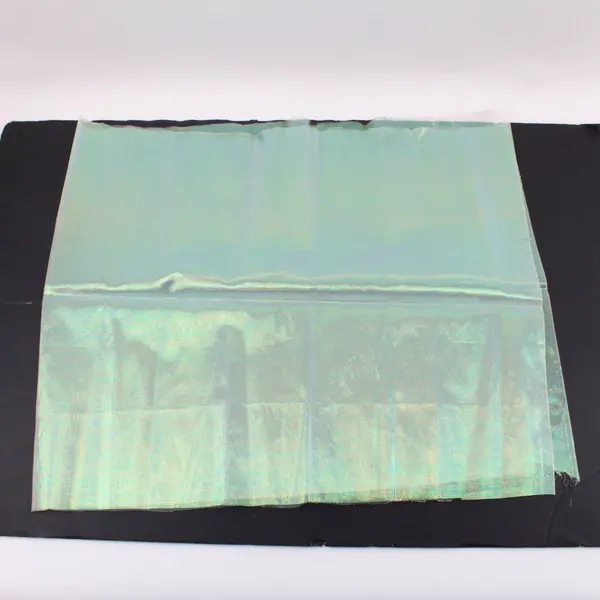 White Iridescent Sheer Organza Fabric Pearlized Metallic Shimmer
