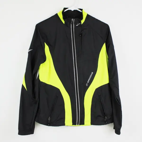 Brooks Women's Medium Black Neon Yellow Running Activewear Jacket