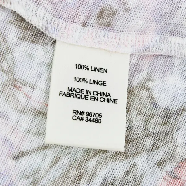 Rebecca Taylor Women's Large Floral Linen Drop Waist Dress Pink Green White