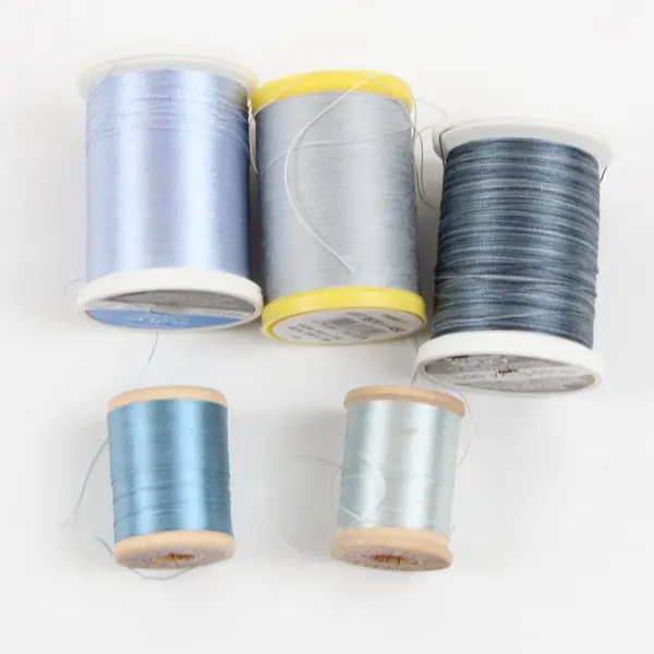 Lot of 5 Mixed Brand Sulky Gütermann Sewing Thread Blue Gray White Quilting