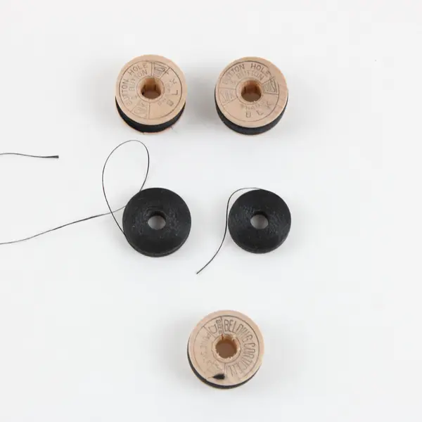 Lot of 8 Mixed-Brand Black Sewing Thread Spools Includes Coats & Clark S963