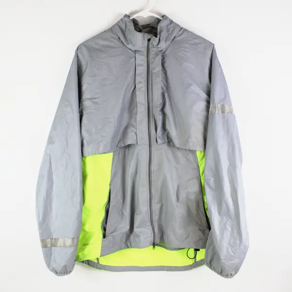 Nike Storm-FIT Women's L Convertible Windbreaker Jacket Vest Gray Neon Yellow