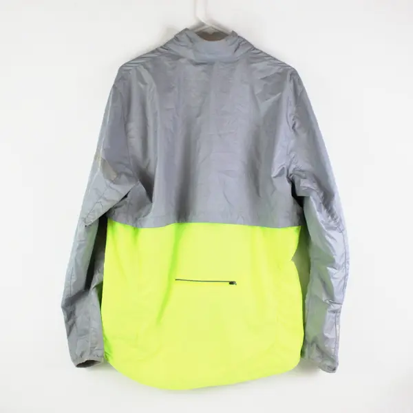Nike Storm-FIT Women's L Convertible Windbreaker Jacket Vest Gray Neon Yellow
