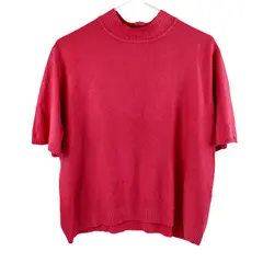 Koret 1850741 Women's XL Pink Short Sleeve Mock Neck Sweater Back Zip