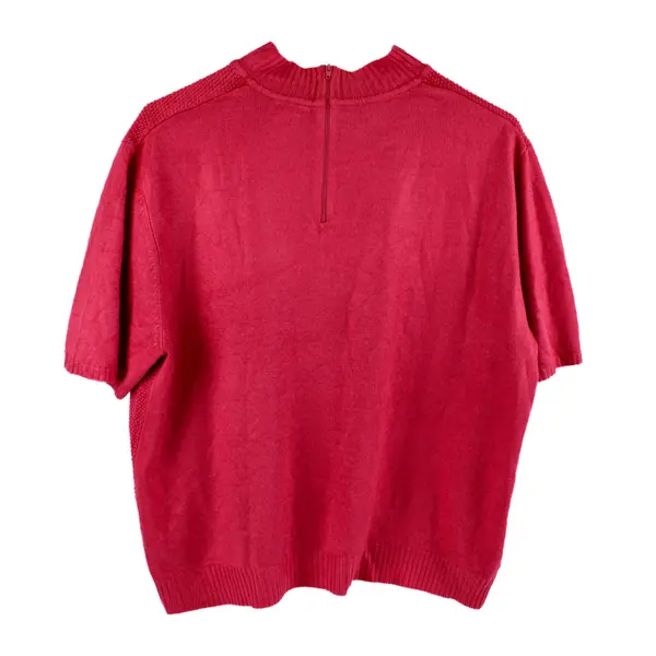 Koret 1850741 Women's XL Pink Short Sleeve Mock Neck Sweater Back Zip