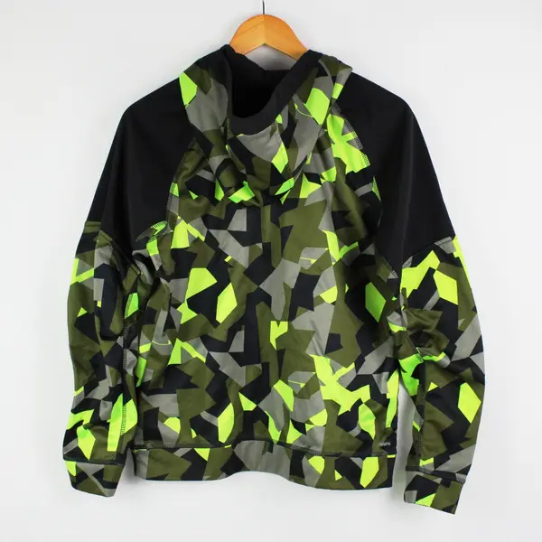 Athletic Works Boys XXL 18 1/4 Zip Hoodie Army Green Neon Geometric