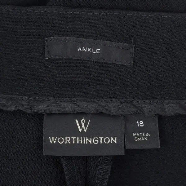 Worthington Slim Ankle Pants Women Size 18 Black Excellent Business Straight Leg