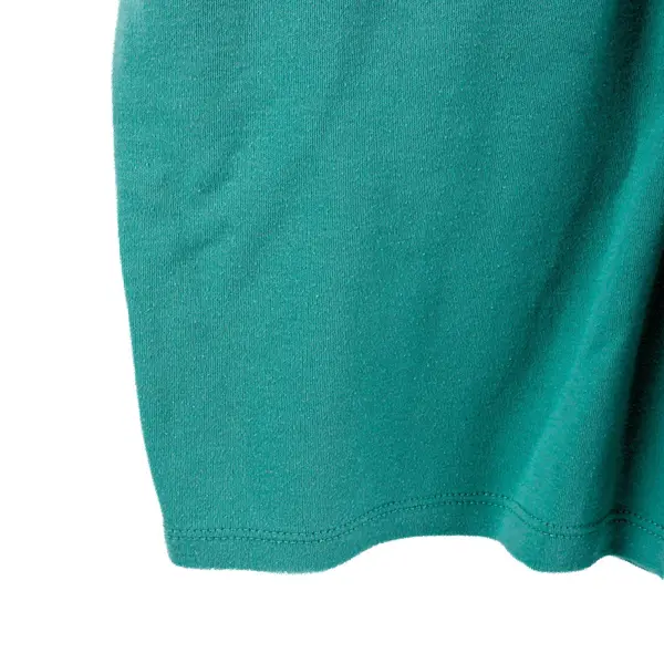 BFA Classics Short Sleeve Pleated Front Neckline Eyelet Trim Teal Top Size PL 