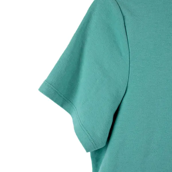 BFA Classics Short Sleeve Pleated Front Neckline Eyelet Trim Teal Top Size PL 
