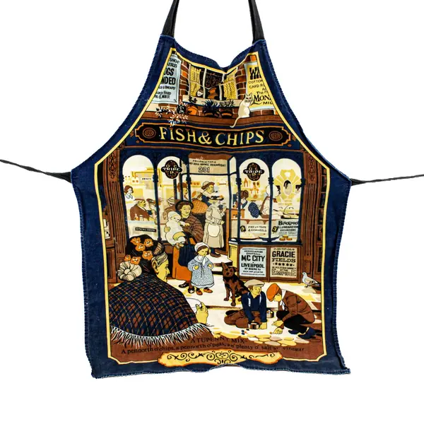 A Tupenny Mix Cotton Kitchen Apron One Size Cooking Baking Crafting Pre-Owned