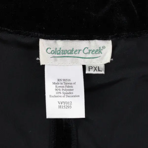 Coldwater Creek Women's PXL Black Velour Pull-On Lounge Pants