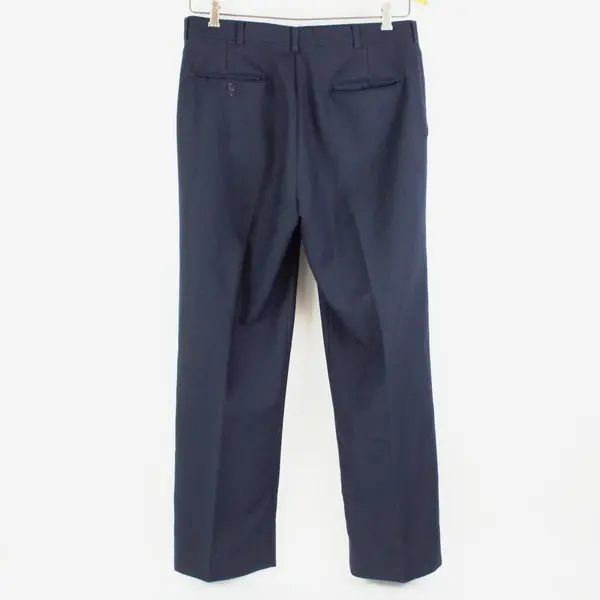 College Hall Men's Navy Blue Straight Leg Dress Pants 32x28 FLAWED